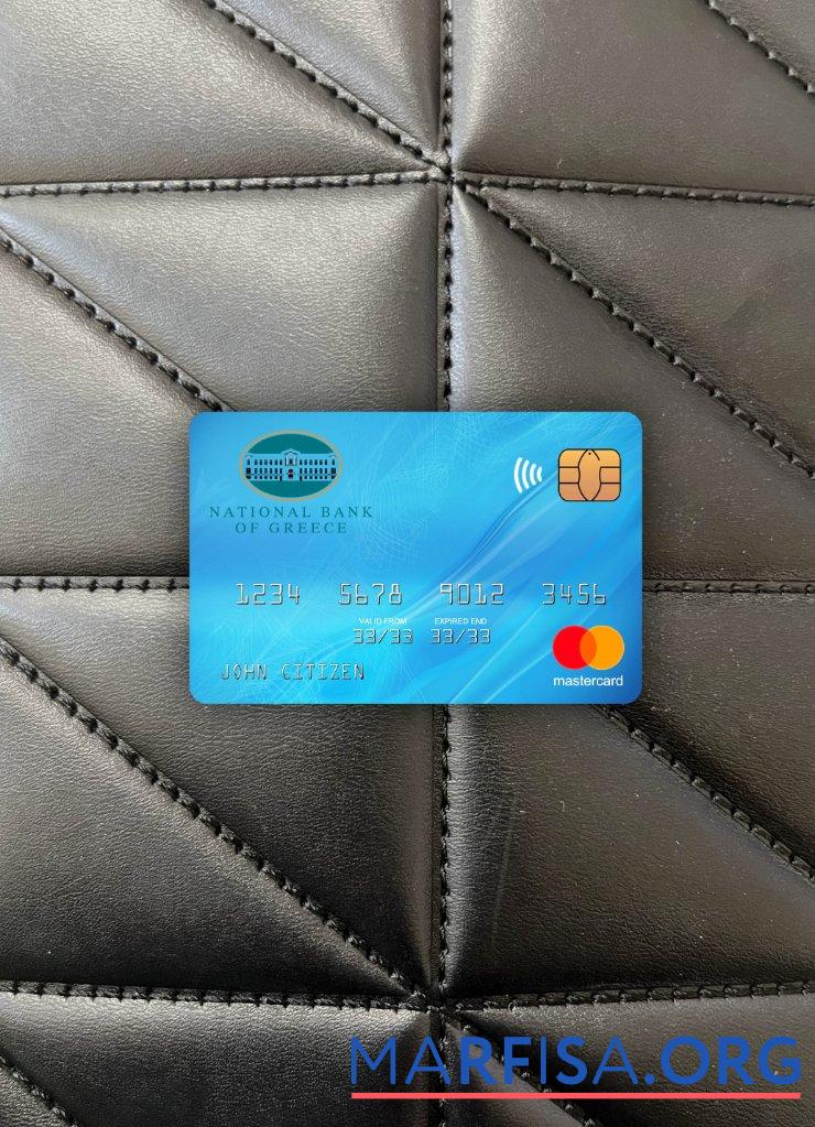 Realistic Greece National Bank mastercard photolook front sample